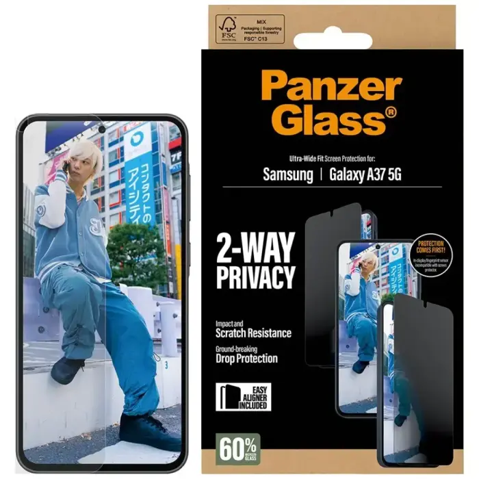 Privacy glass PanzerGlass Ultra-Wide Fit for Samsung Galaxy A37 5G Foto 2