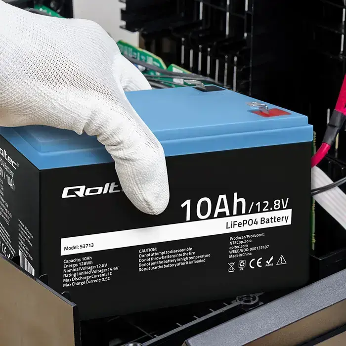 Qoltec LiFePO4 lithium iron phosphate battery | 12.8V | 10Ah | 128Wh | BMS Foto 4