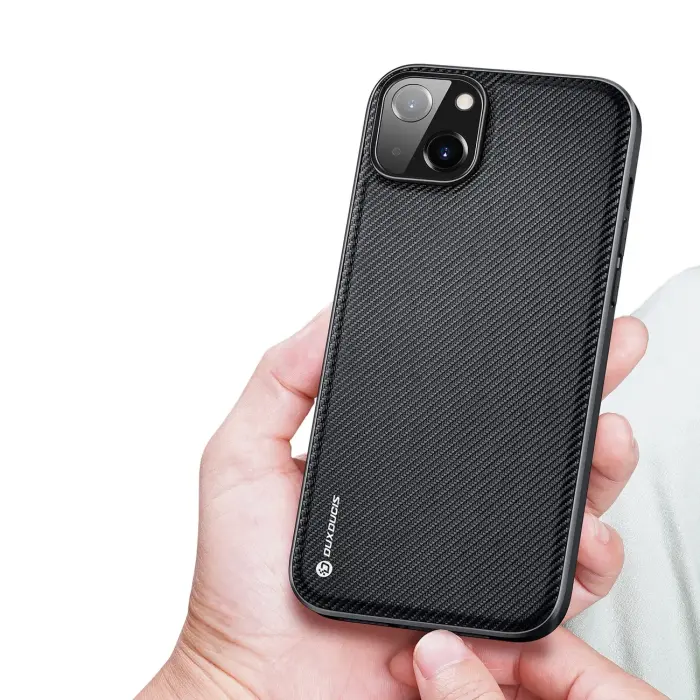 Dux Ducis Fino case cover nylon covered iPhone 14 Plus black Foto 4