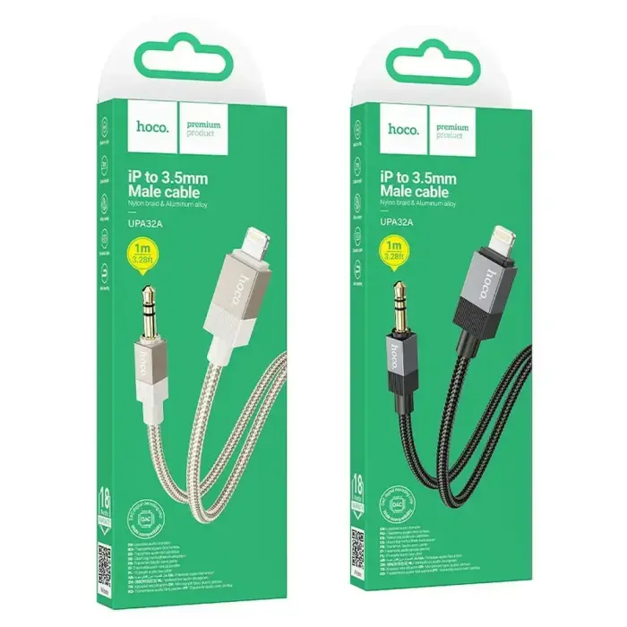 Cable AUX Jack 3,5 mm (male) to Lightning (male) Hoco 1 m UPA32A gold Photo 5