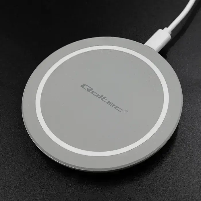 Qoltec Induction Wireless Charger RING | Qualcomm QuickCharge 3.0 | 10W | grey Foto 5