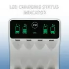 Qoltec Battery Charger for Ni-MH type R03 AAA R6 AA | LCD | USB-C cable | White  Photo 6