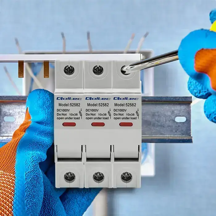 Qoltec Fuse base with diode + DC fuse| 1P|1000V |30A |10x38 |solar Фото 2