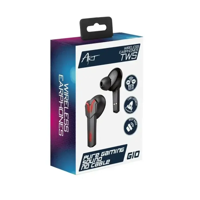 Wireless earphones Art gaming TWS + docking station USB C AP-TW-G10 black Foto 8