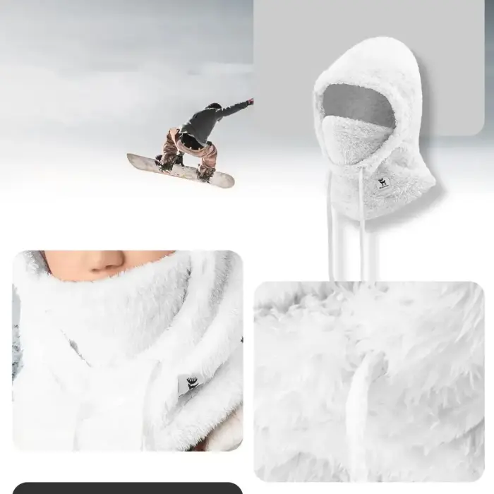 Qunature Arctic Velvet Ski Balaclava Size M - White Foto 6