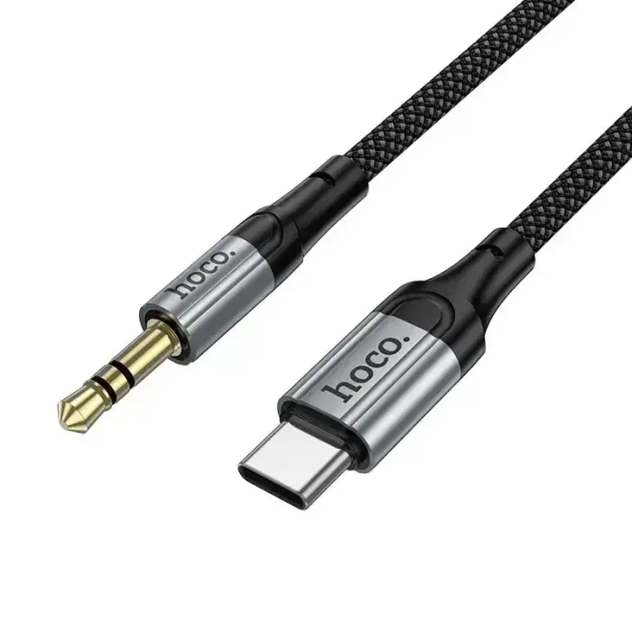 Cable AUX Jack 3,5 mm to USB C Hoco 1,5 m UPA33B black Photo 4
