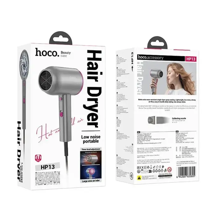 Hair dryer Hoco HP13 rose red Фото 6