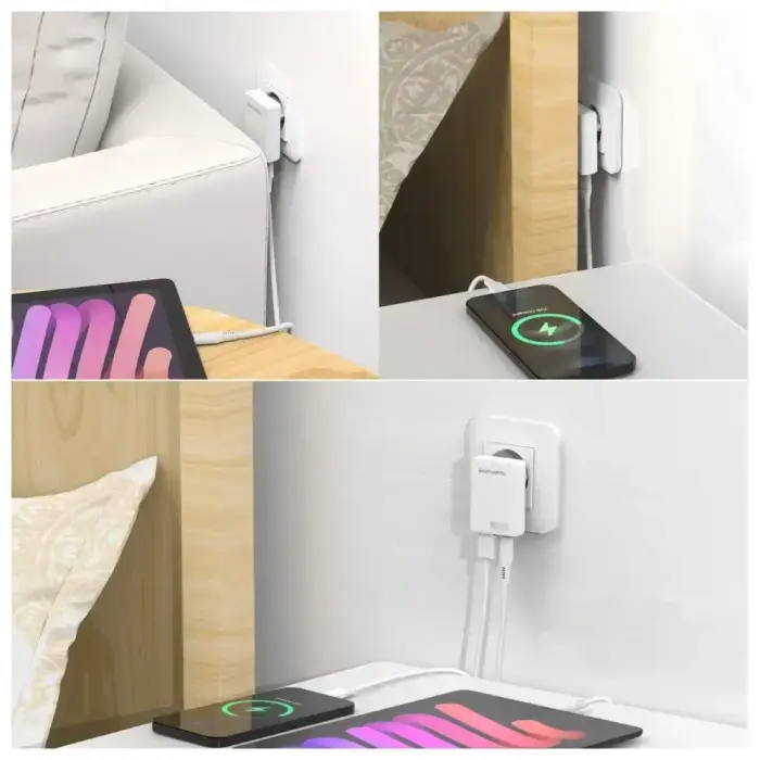 Wall Charger 4smarts FlatPlug Duos 20W GaN USB-C + USB-A white Foto 6