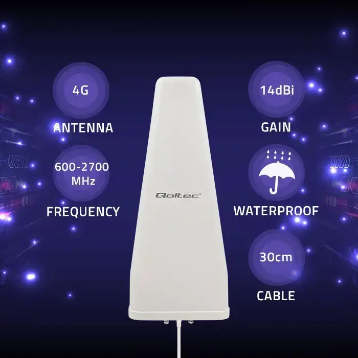 Qoltec 4G LTE DUAL antenna | 14dBi | omnidirectional | outdoor Foto 2