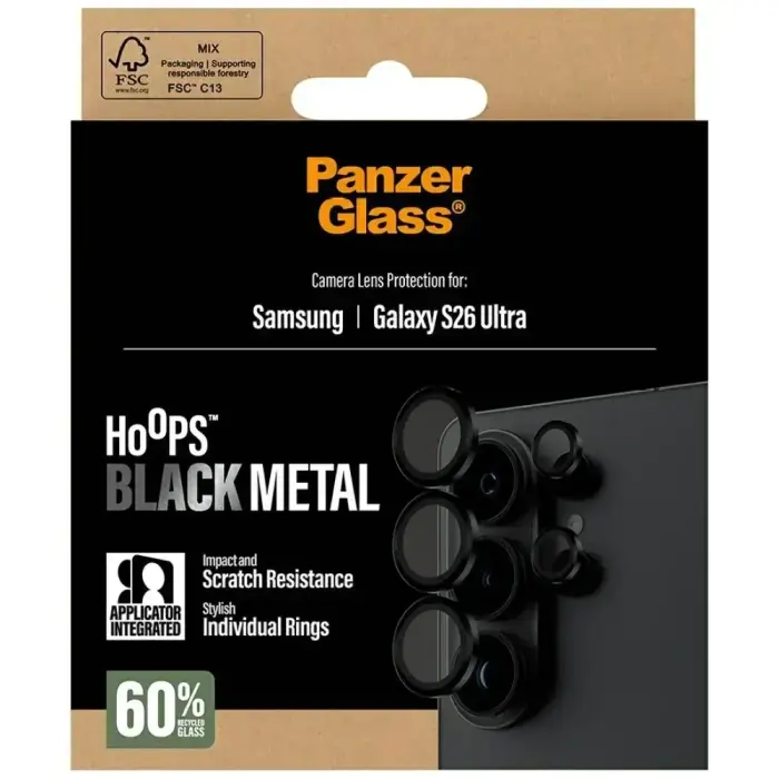 Szkło hartowane na obiektyw PanzerGlass  Hoops Lens Protector do Samsung Galaxy S26 Ultra czarny Foto 6