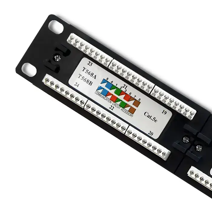 Qoltec Patch panel RACK | 24 ports | cat.6 UTP | Black Foto 4