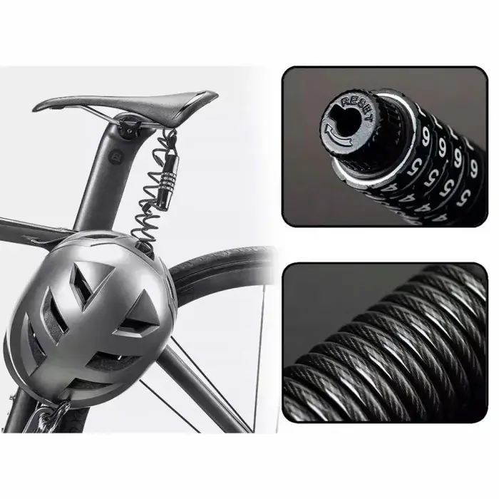 Rockbros T609 bicycle lock with 1.5 m combination - black Foto 4