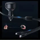 Orico Dual Stretch 60W USB-C Car Charger with Two Retractable USB-C + Lightning Cables - Black Foto 5