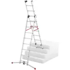 Combination stairs S100 Hailo ProfiLOT / aluminium / 2x9+1x8 steps Photo 2