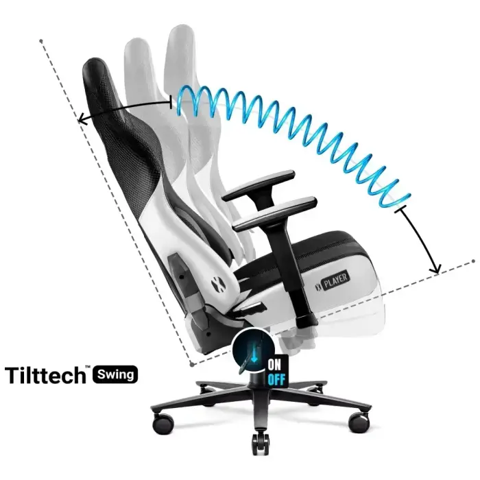 Gaming chair Diablo Chairs X-Player 2.0 Normal Size white-black Foto 8