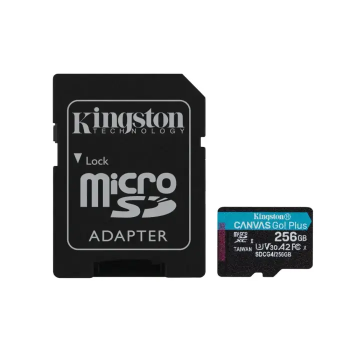 Kingston memory card 256GB microSDXC Canvas Go Plus Gen4 200MB/s A2 U3 V30 + adapter Фото 5