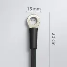 Qoltec Battery cable with connector terminals | Cable with eyelet | 20 cm | Black  Photo 3