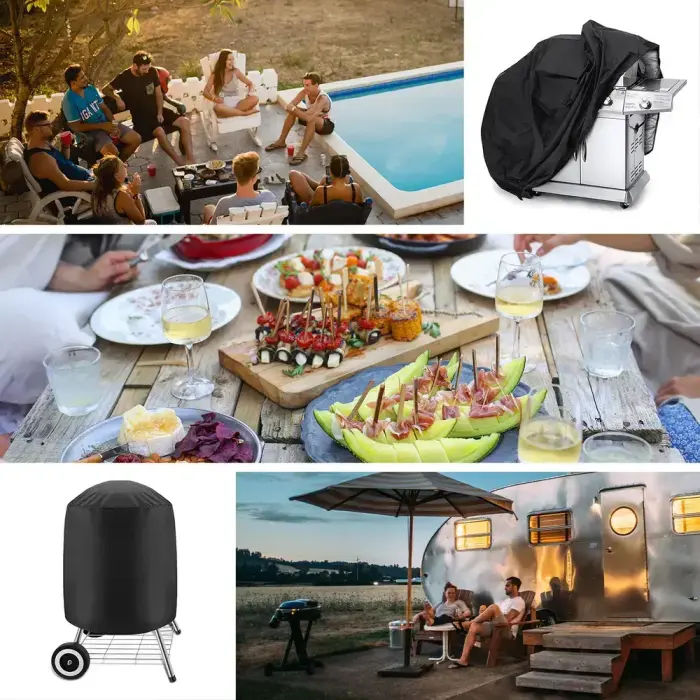 Waterproof grill cover, bicycle cover, bike cover, garden furniture cover, XXL cover, black Foto 6