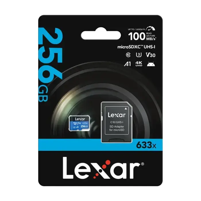 Lexar High-Performance 633x microSDXC 256GB memory card + SD adapter Фото 5