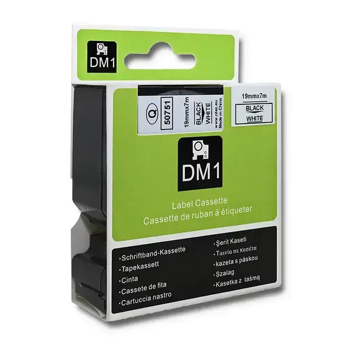 Qoltec Tape for DYMO D1 45803, 45808 | 19mm x 7m | White/Black print Фото 7