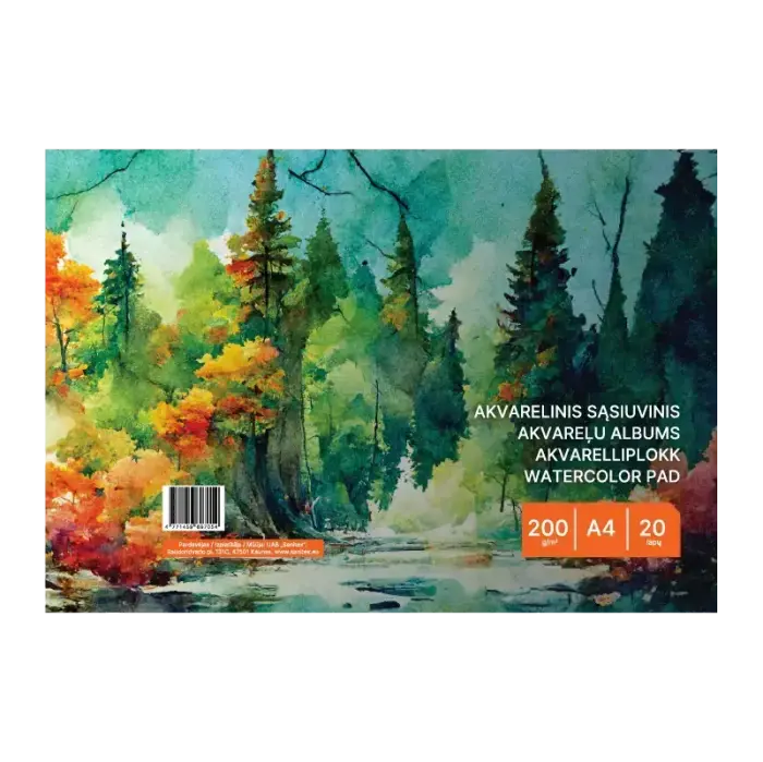 Akvareļa papīrs, A4, 200g 20lpp Photo 2