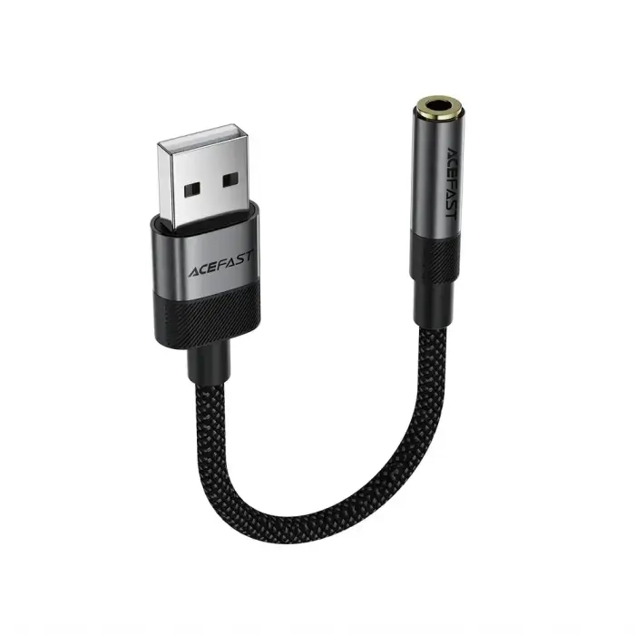 Acefast J13 USB-A to 3.5mm mini jack adapter - black Photo 4