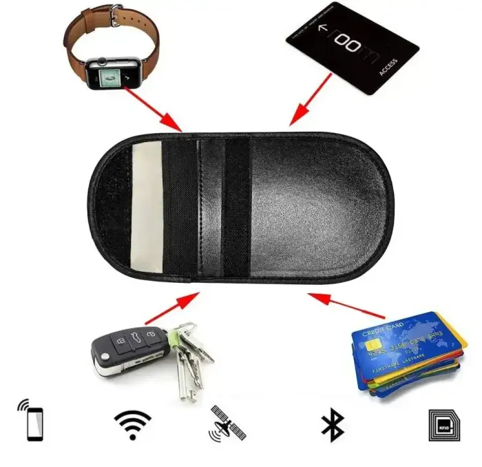 Anti-theft case for car keys blocking radio waves Keyless Faraday Box cover Faraday cage 14 cm with 10 cm black Фото 12