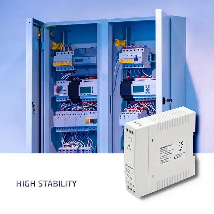 Qoltec DIN rail power supply | 10W | 12V | 0.83A | White | Slim Foto 3