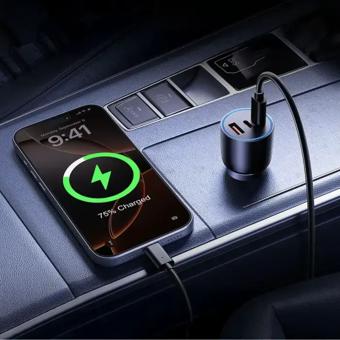 Orico PowerLink 165W USB-A + 2x USB-C Car Charger - Black Foto 7