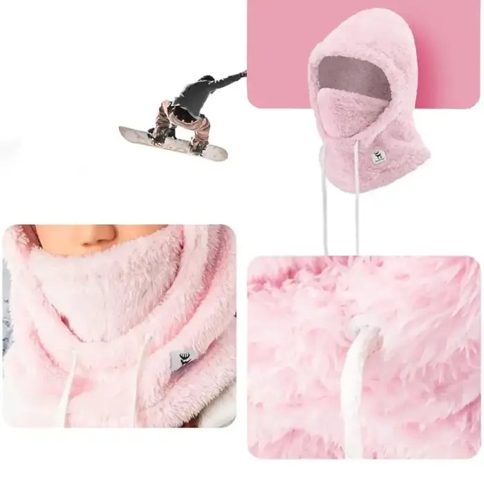 Qunature Arctic Velvet Ski Balaclava Size L - Pink Photo 5