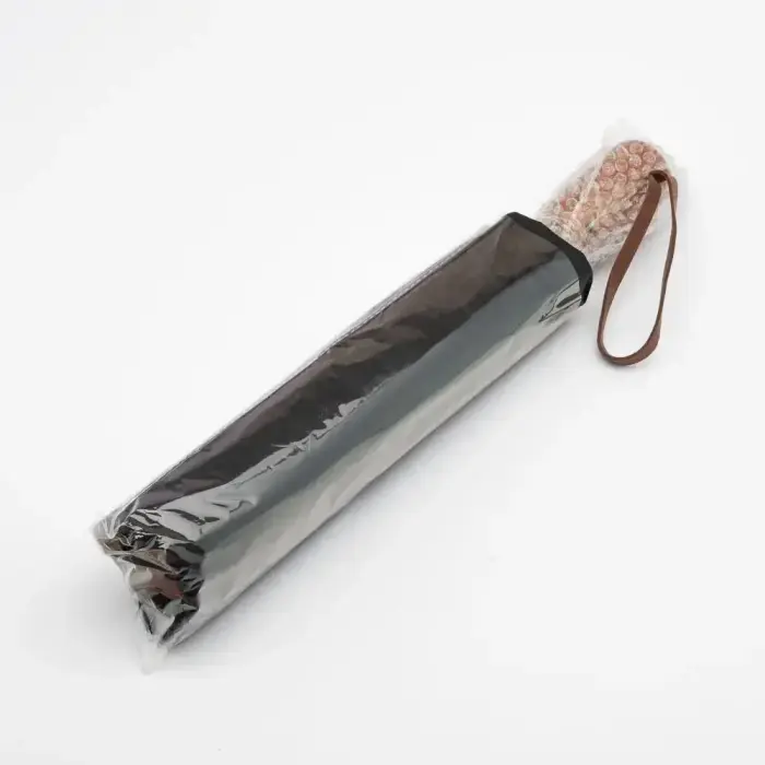 Automatic foldable umbrella with wood handle 10-ribs XXL 115 cm black Foto 5