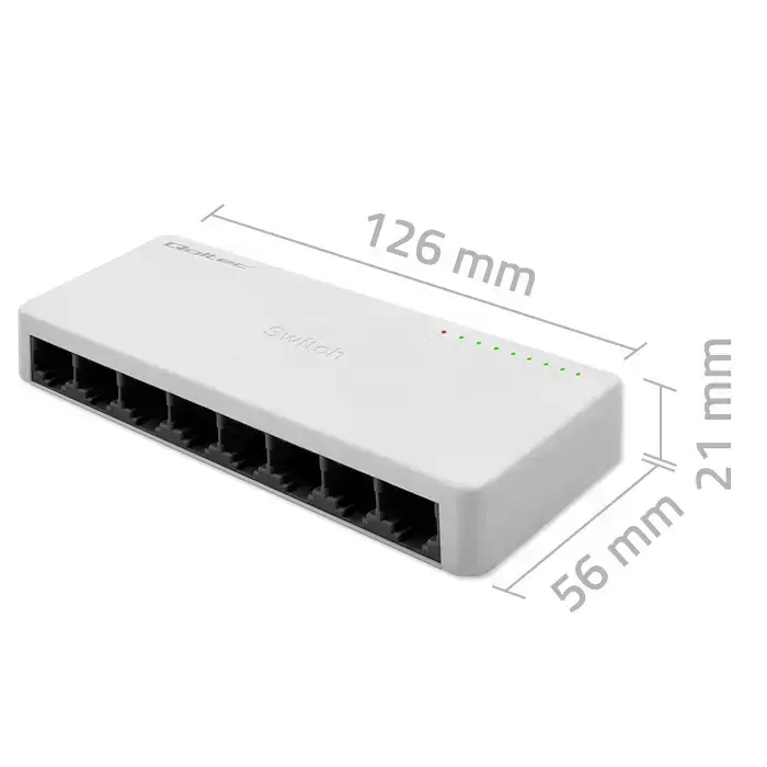 Qoltec Network SWITCH | 8 x RJ45 port | 100Mbps | Fast Ethernet | LAN Photo 8