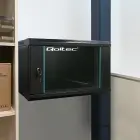 Qoltec RACK Cabinet 19" | 4U | 600 x 280 x 450 | Tempered doors | Hanging | Steel case | Lock | Black Foto 7