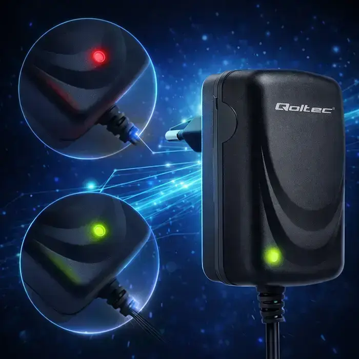 Qoltec Automatic charger for AGM GEL STD batteries | 6V/12V charger | 6W | 5.5x2.1 | 1.8m cable Photo 6