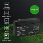 Qoltec AGM battery | 6V | 1.3Ah | Maintenance-free | Efficient| LongLife | for UPS, scale, cash register Фото 3