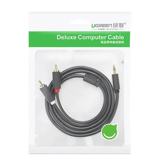 UGREEN AV102 2x RCA cable (Cinch) jack 3.5 mm 0,25m (black) Photo 4