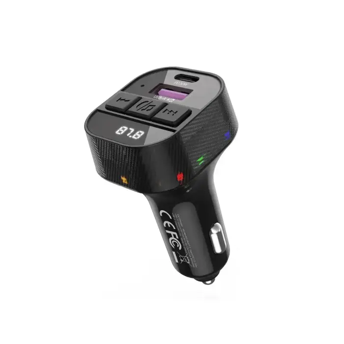 XO transmitter FM BCC17 Bluetooth MP3 car charger 30W black + cable USB-C - USB-C Foto 2