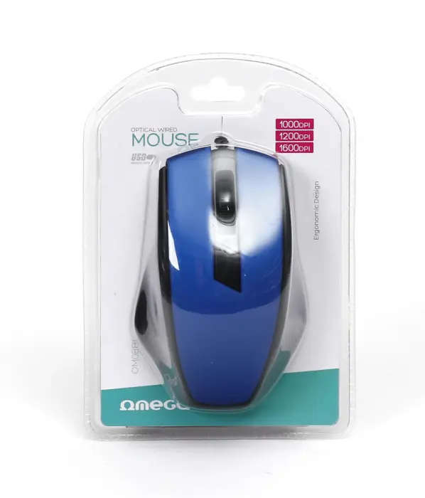 Omega OM08BL computer mouse | 1000 DPI | USB | blue Photo 2