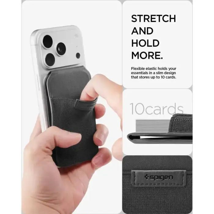 SPIGEN S314-4 SLIM FOLD TRIPOD WALLET MAGSAFE BLACK Фото 12