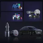 Orico PowerLink 165W USB-A + 2x USB-C Car Charger - Black Foto 10
