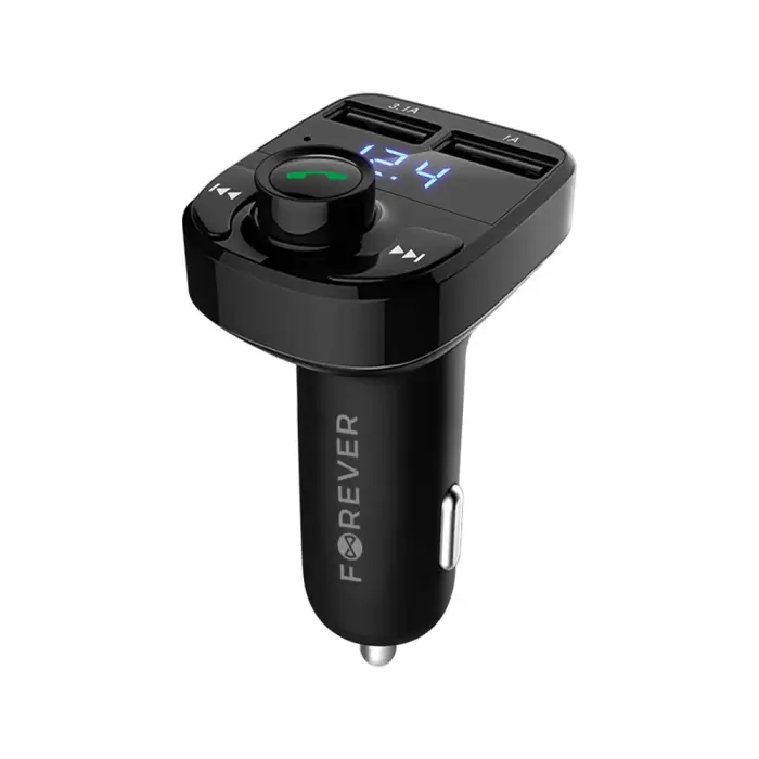 Forever TR-330 bluetooth 4.0 fm - передатчик + зарядка USB 12 | 24V | 3.1A + 1A черный Фото 2
