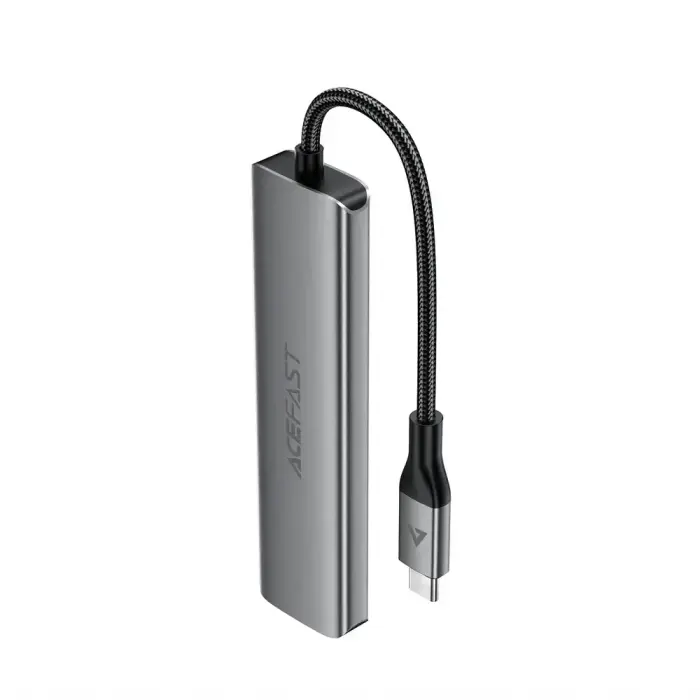 Acefast J18 USB Hub USB-C 6-in-1 HDMI 4K 60Hz PD90W Docking Station - Gray Фото 2