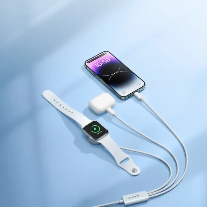 Joyroom S-IW007 3-in-1 cable USB-A magnetic charger - Lightning 1.2m - white Photo 8