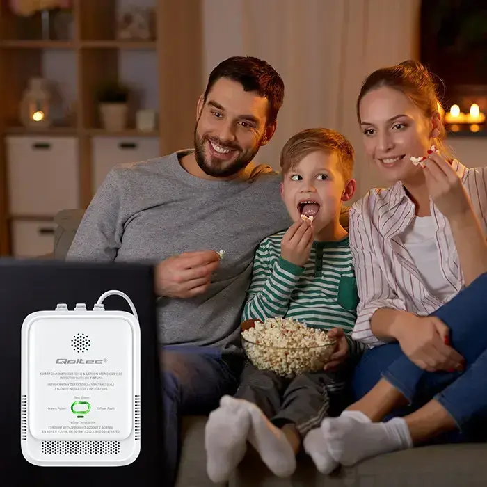 Qoltec Certified natural gas and carbon monoxide (CO) leak detector | CH4 | CO | NG | Tuya | Wi-Fi | 85dB alarm | LED Photo 12