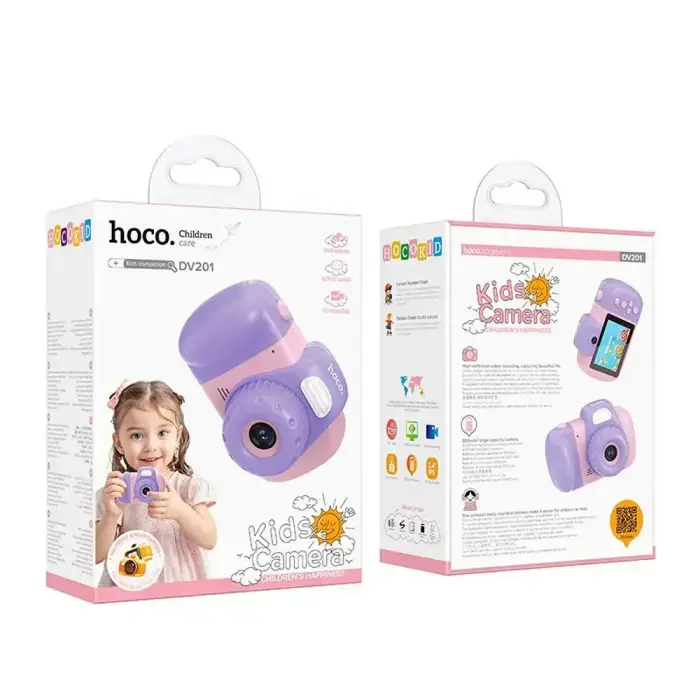 Digital kids camera Hoco 2MP 2,4" Full HD DV201 pink Foto 7