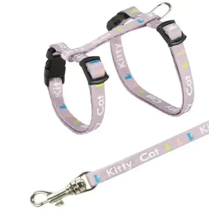 Krūšu siksna ar pavadu kaķiem - Trixie Kitten harness with lead, nylon, 21–33 cm/8 mm, 1.20 m Foto 4