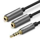 UGREEN 3.5mm Male to Dual 3.5mm Female Headset Splitter (dark grey) Photo 1