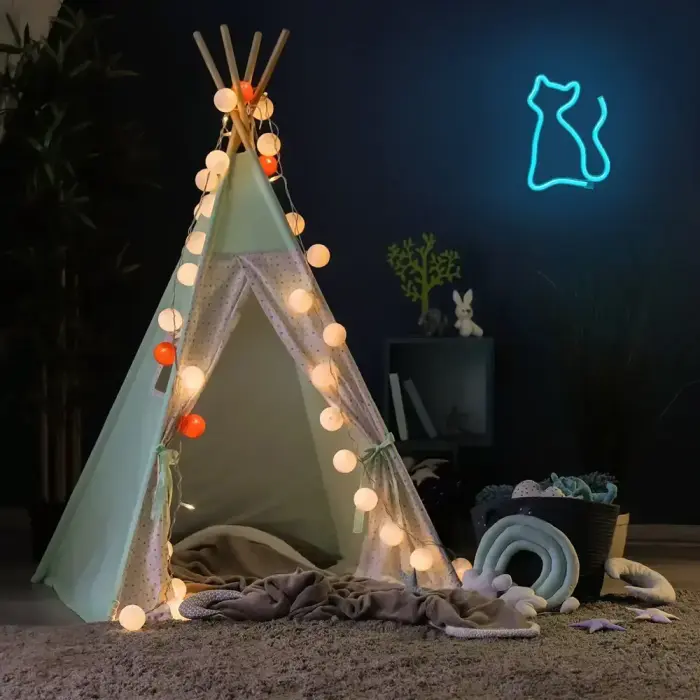 Neon LED Light CAT turquoise NNE24 Neolia Фото 8