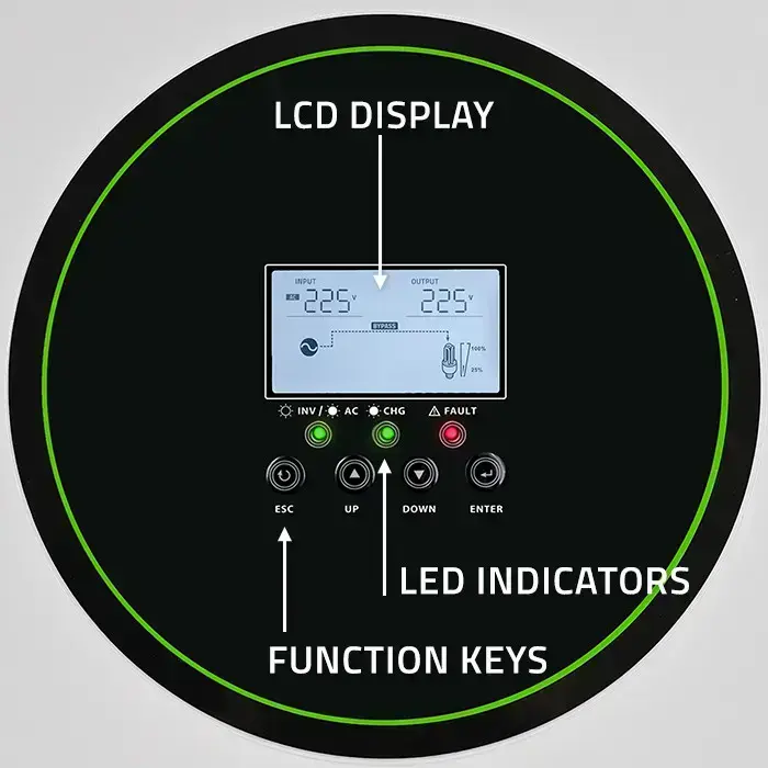 Qoltec Hybrid Solar Inverter Off-Grid 6200W | 120A | 48V| MPPT | BMS | AGM GEL LiFePO4 |  Wi-Fi option | Sinus | Power factor 1.0  Foto 7