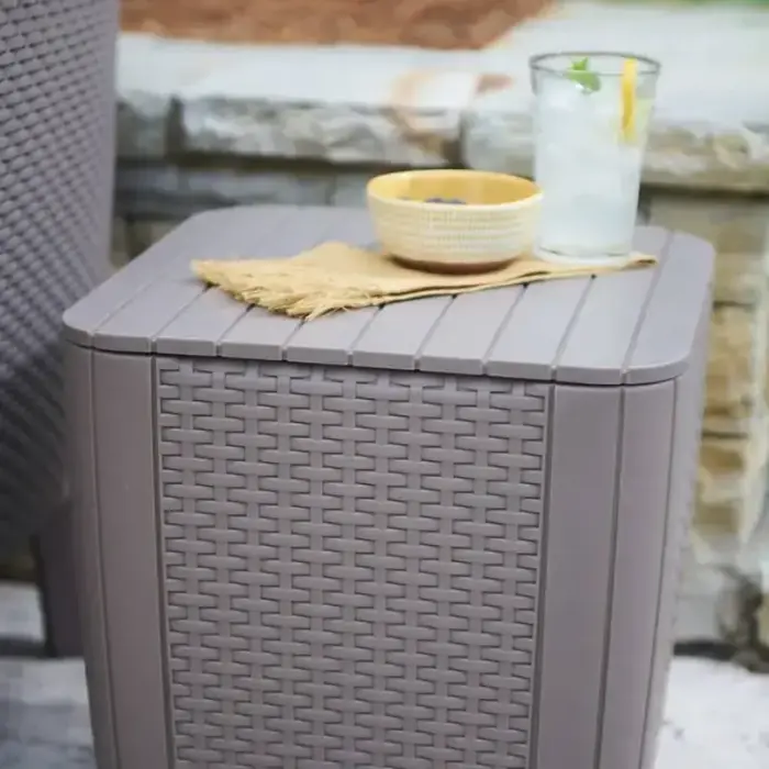 Garden table/storage box Luzon Flat Wicker beige Photo 2